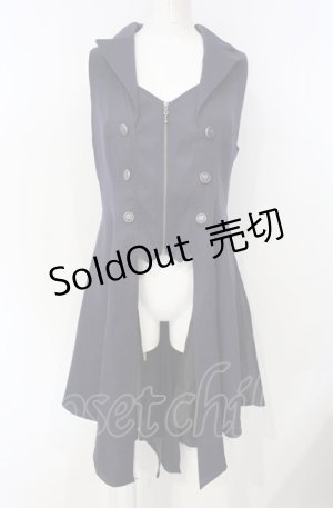 画像: axes femme POETIQUE / 燕尾デザインロングベスト  ネイビー O-25-07-26-055-AX-JA-IG-OS