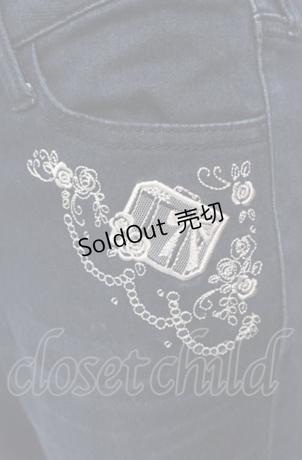 画像2: axes femme / エッフェル塔刺繍デニムパンツ M インディゴ O-25-07-26-057-AX-PA-IG-ZT461 (2)