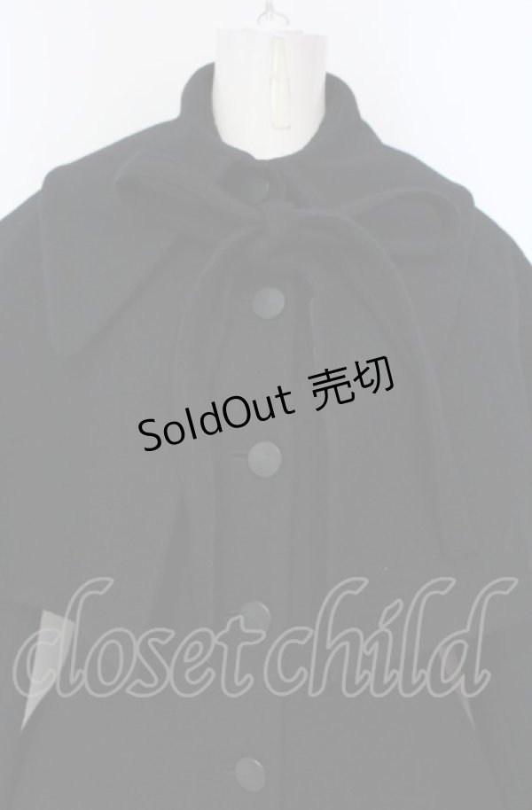 画像2: ATELIER BOZ / ケープ付ロングコート  ブラック O-25-07-26-001-EL-CO-IG-OS (2)