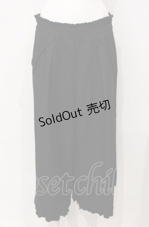 画像1: axes femme / 裾レースワイドパンツ M クロ O-25-07-26-058-AX-PA-IG-ZT061 (1)