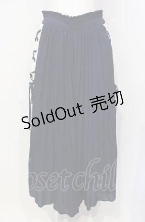画像: axes femme / 編み上げプリーツスカウチョ  ネイビー O-25-07-26-059-AX-PA-IG-OS