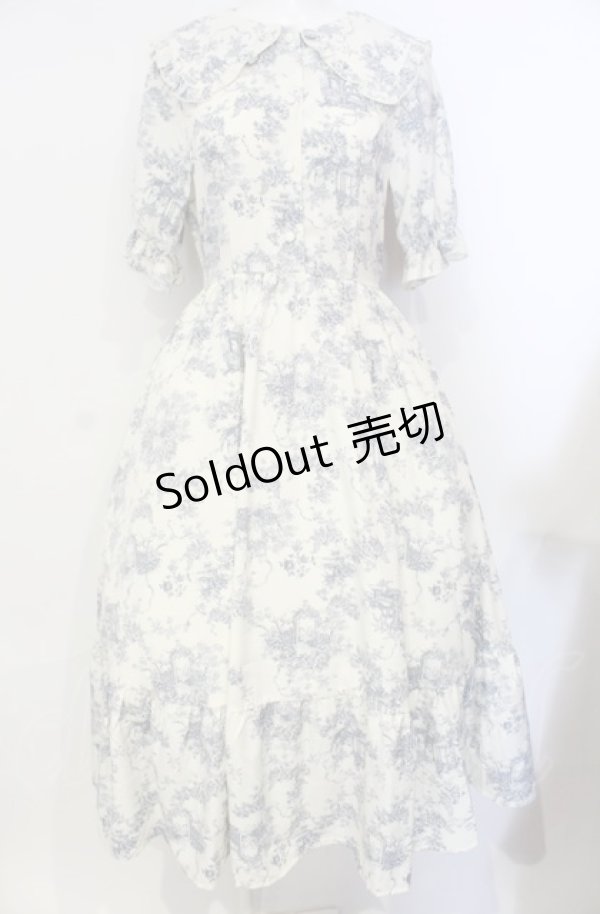 画像1: m petit by misako / トワルドジュイワンピース M ブルー O-25-07-26-062-LO-OP-OW-OS (1)
