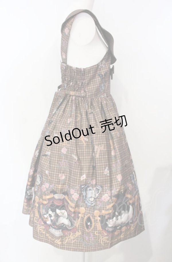 画像3: ALICE and the PIRATES / Dual face 〜phantom and truth〜柄ジャンパースカートII  ブラウン O-25-07-26-070-PA-OP-OW-OS (3)