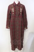 画像1: axes femme / 刺繍入りロングシャツワンピース  ワイン O-25-07-26-071-AX-OP-IG-OS (1)