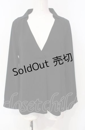 画像: axes femme / バックプリーツプルオーバー  クロ O-25-07-26-080-AX-TO-IG-ZT506