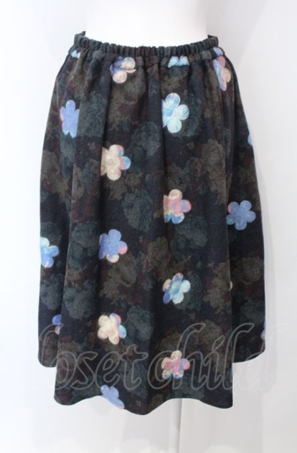 画像2: axes femme / 花柄起毛スカート ネイビー系 O-25-07-26-084-AX-SK-IG-ZT461 (2)