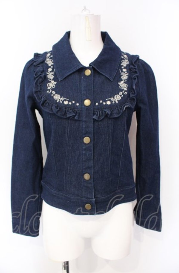 画像1: axes femme POETIQUE / ヨーク刺繍デニムジャケット M インディゴ O-25-07-26-090-AX-JA-IG-ZT506 (1)