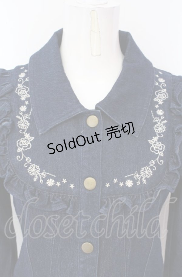 画像2: axes femme POETIQUE / ヨーク刺繍デニムジャケット M インディゴ O-25-07-26-090-AX-JA-IG-ZT506 (2)