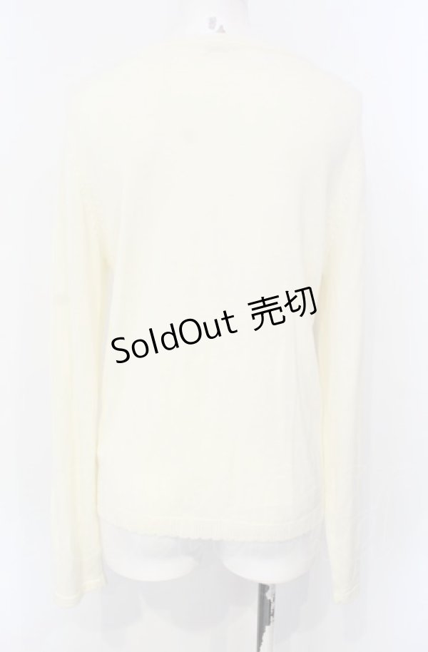 画像2: axes femme / マリンライン刺繍ニットカーディガン M オフ O-25-07-26-091-AX-TO-IG-OS (2)