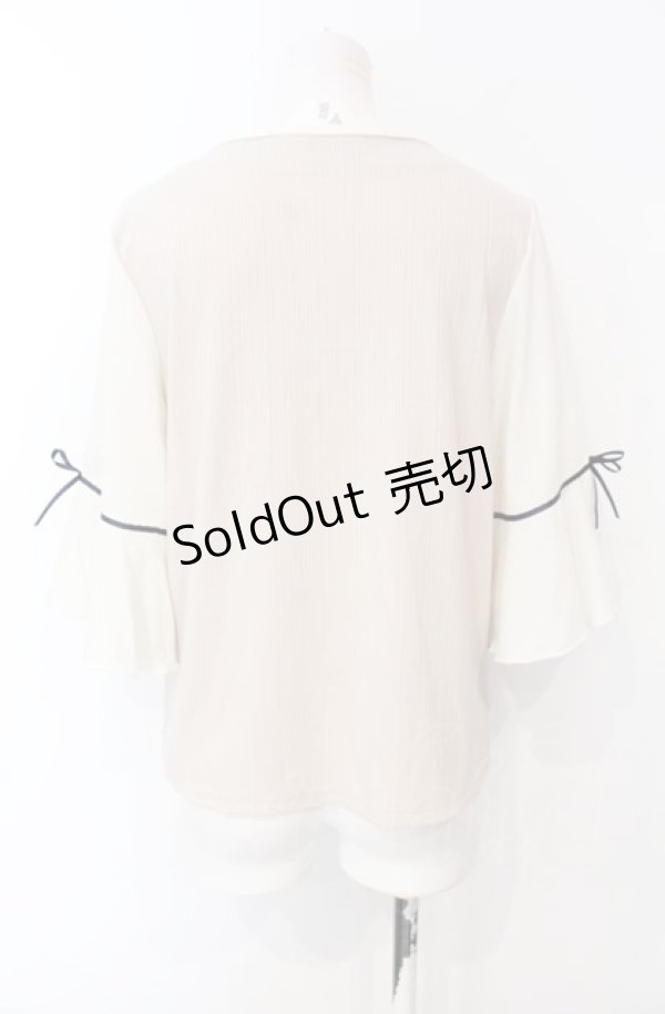 画像3: axes femme / 鍵×本刺繍チューリップ袖プルオーバー  ベージュ O-25-07-26-093-AX-TO-IG-OS (3)