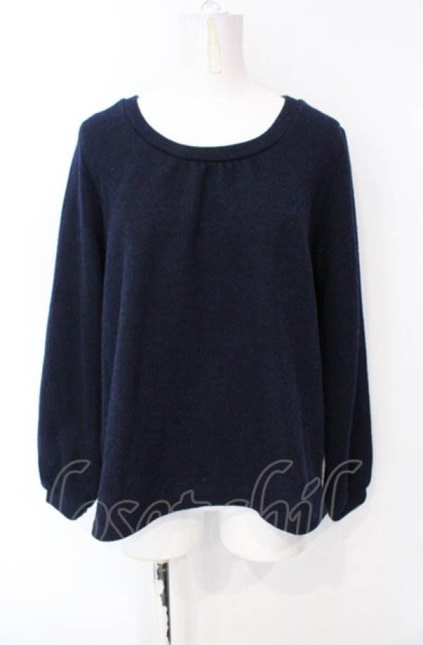 画像1: axes femme / バックデザインニット M ネイビー O-25-07-26-097-AX-TO-IG-ZT506 (1)