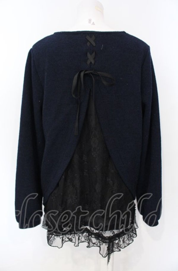 画像2: axes femme / バックデザインニット M ネイビー O-25-07-26-097-AX-TO-IG-ZT506 (2)