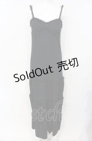 画像: Deary / リボンマキシキャミソールワンピース M クロ O-25-07-26-102-LO-OP-IG-OS