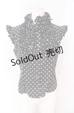 画像: SEXY DYNAMITE LONDON / ドットノースリーブブラウス M ブラック×ホワイト O-25-07-26-106-PU-BL-OW-OS
