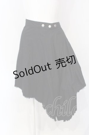 画像: SEXY DYNAMITE LONDON / カットオフラップスカート F ブラック O-25-07-26-109-PU-SK-OW-ZS