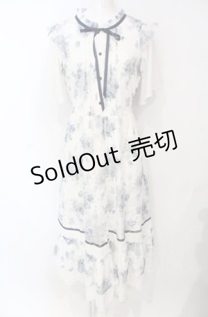 画像: axes femme / フラワーレースワンピース F ブルー O-25-07-26-113-AX-OP-OW-OS