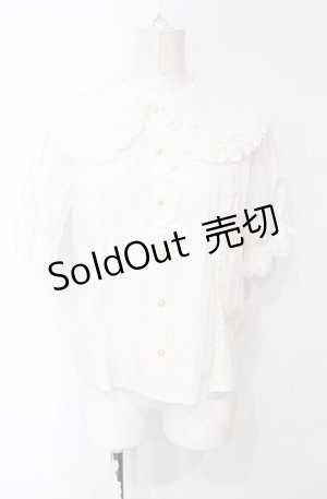 画像: axes femme kawaii / 半袖丸襟コットンブラウス M シロ O-25-07-26-115-AX-BL-OW-OS