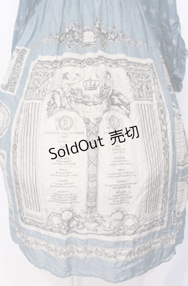 画像2: Jane Marple / Queen’s tableのディナードレス  ブルーグレイ O-25-07-26-017-JM-OP-OW-OS (2)