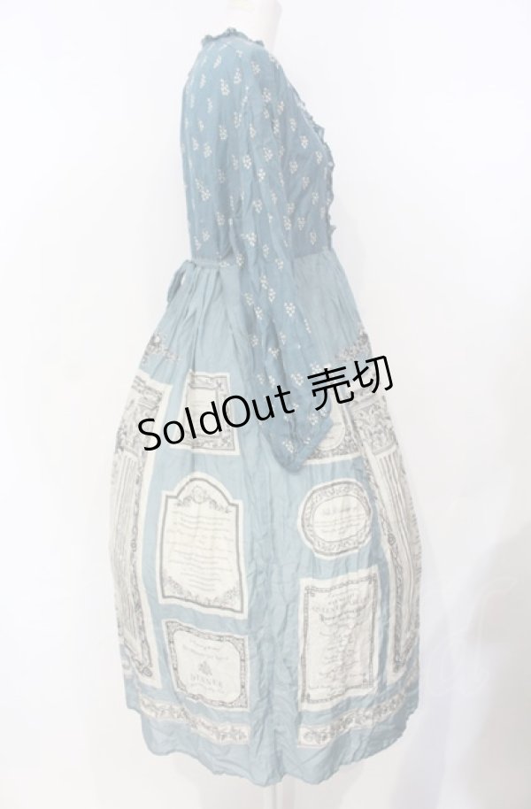 画像3: Jane Marple / Queen’s tableのディナードレス  ブルーグレイ O-25-07-26-017-JM-OP-OW-OS (3)