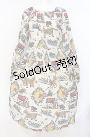 画像: Jane Marple / Strolling catスモッグドレス M ベージュ系 O-25-07-26-018-JM-OP-OW-OS