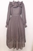 画像1: axes femme / ラッフルフリルシフォンワンピース L グレー O-25-07-27-036-AX-OP-OW-ZT101 (1)
