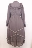 画像4: axes femme / ラッフルフリルシフォンワンピース L グレー O-25-07-27-036-AX-OP-OW-ZT101 (4)