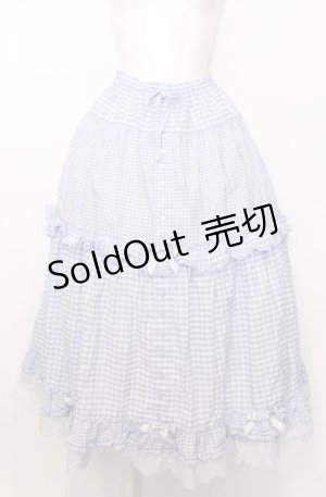 画像: PINK HOUSE / ×misako aoki ギンガムチェックスカート  サックス O-25-07-27-049-LO-SK-OW-OS