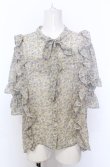 画像1: axes femme / 小花柄シフォンブラウス F ブルー系 O-25-07-27-007-AX-BL-OW-ZT506 (1)
