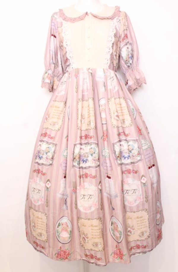 画像1: axes femme kawaii / ティティ×ベアファミリーワンピース M ピンク O-25-07-27-054-AX-OP-OW-ZT502 (1)