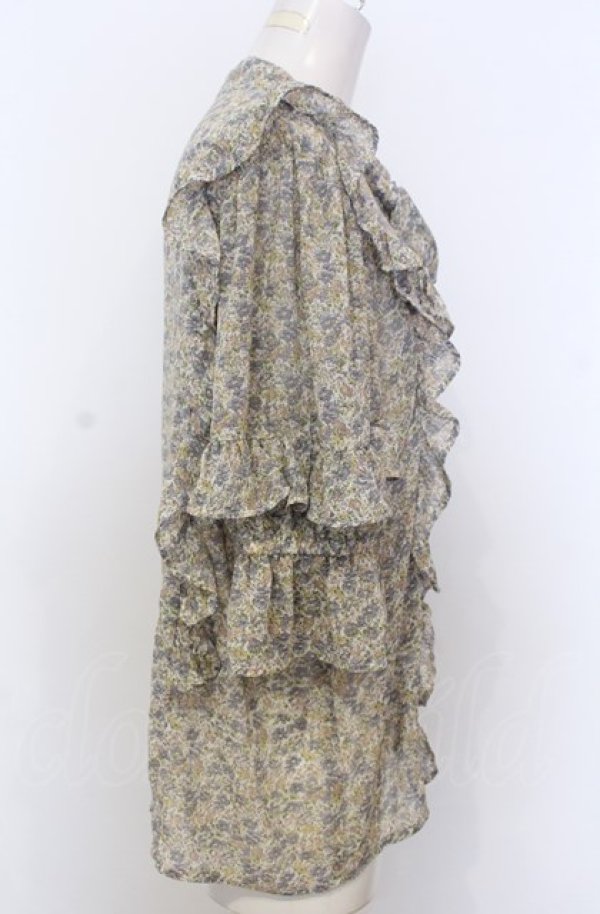 画像2: axes femme / 小花柄シフォンブラウス F ブルー系 O-25-07-27-007-AX-BL-OW-ZT506 (2)