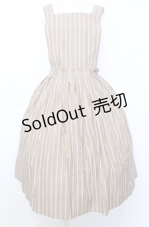 画像: Jane Marple / Dormitory stripe apron dress M ベージュ O-25-07-27-055-JM-OP-OW-OS