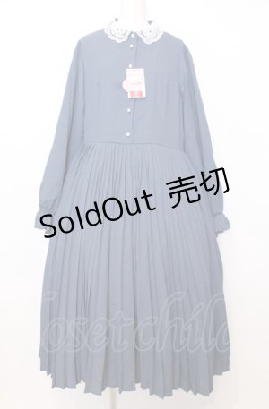 画像: mpetit by misako / AM*レースエリプリーツワンピース LL ブルー O-25-07-27-056-LO-OP-OW-OS