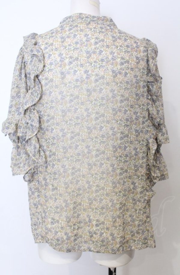 画像3: axes femme / 小花柄シフォンブラウス F ブルー系 O-25-07-27-007-AX-BL-OW-ZT506 (3)
