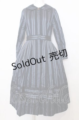 画像: Jane Marple Dans Le Salon / レジメンタルストライプワンピース M ネイビー O-25-07-27-058-JM-OP-OW-OS