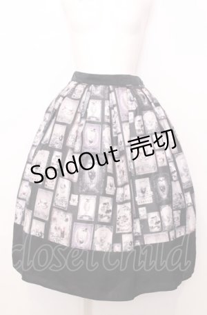 画像: abilletage / 思い出のカフェスカート(ミモレ丈)  ラベンダー×ブラック O-25-07-27-063-GO-SK-OW-OS