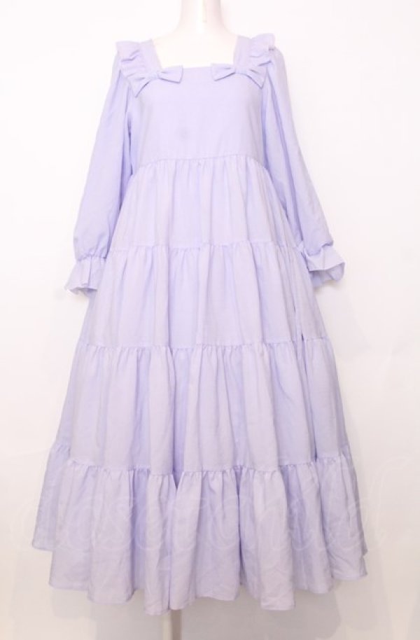 画像1: Mariapipi / ティアードロングワンピース  ラベンダー O-25-07-27-064-LO-OP-OW-OS (1)