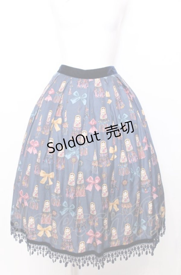 画像1: Jane Marple / Little tassel dollsタックレーススカート M ネイビー O-25-07-27-077-JM-SK-OW-OS (1)