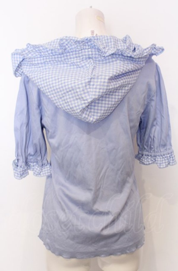 画像3: PINK HOUSE / ×misako aoki　ギンガムフードプルオーバー  サックス O-25-07-27-009-LO-TO-OW-ZI (3)