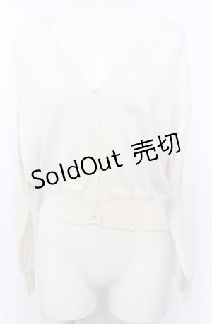 画像: F&A / ガラス風クリアフラワー釦UVカットニットカーディガン F アイボリー O-25-07-27-014-LO-TO-OW-ZT027