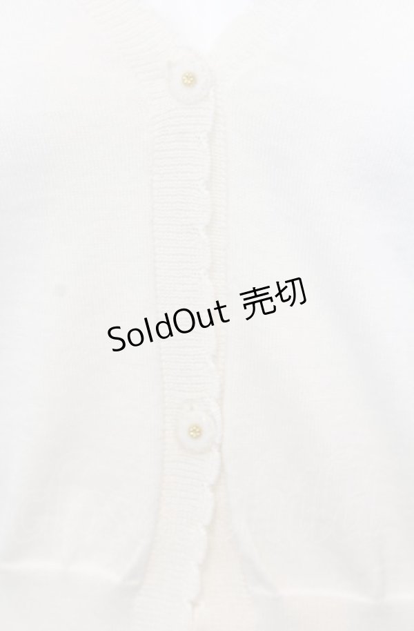 画像2: F&A / ガラス風クリアフラワー釦UVカットニットカーディガン F アイボリー O-25-07-27-014-LO-TO-OW-ZT027 (2)