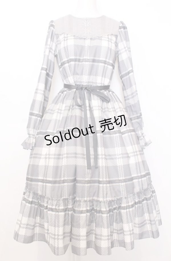 画像1: Melody BasKet / Melodyタータンティアードワンピース  グレー O-25-07-27-027-LO-OP-OW-OS (1)