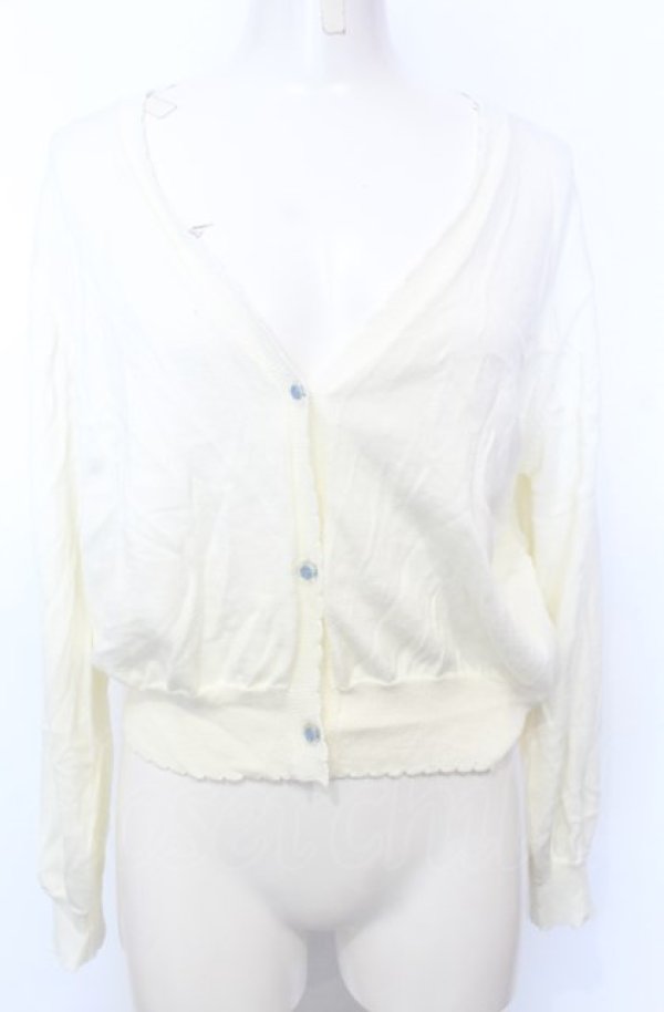 画像1: F&A / UVカットVネックニットカーディガン F アイボリー O-25-07-27-004-LO-TO-OW-ZT027 (1)