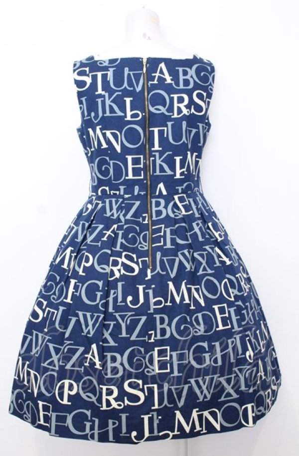 画像3: Jane Marple / アルファベットロゴのスクエアドレス M ネイビー O-25-07-27-028-JM-OP-OW-OS (3)