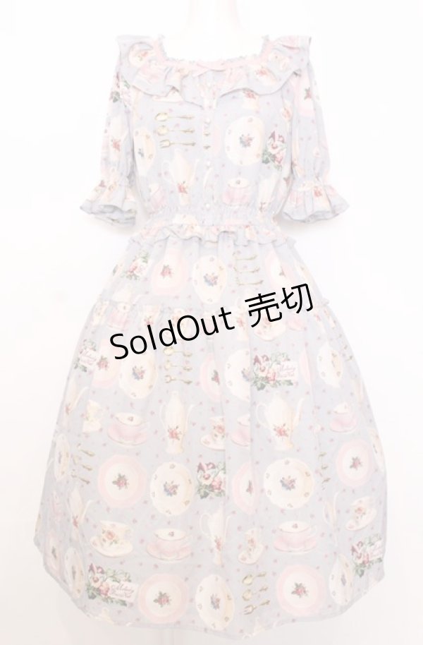 画像1: Melody BasKet / Tea salonワンピース M グレー O-25-07-27-029-LO-OP-OW-OS (1)