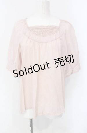 画像: PINK HOUSE / ピコフリルプルブラウス  ピンク O-25-07-28-032-LO-BL-IG-ZI
