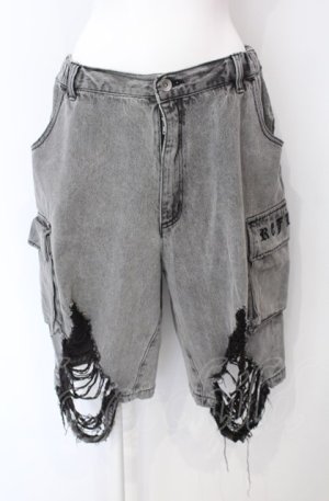 画像: REFLEM / クラッシュデニムハーフパンツ F グレー O-25-07-28-006-PU-PA-OW-OS