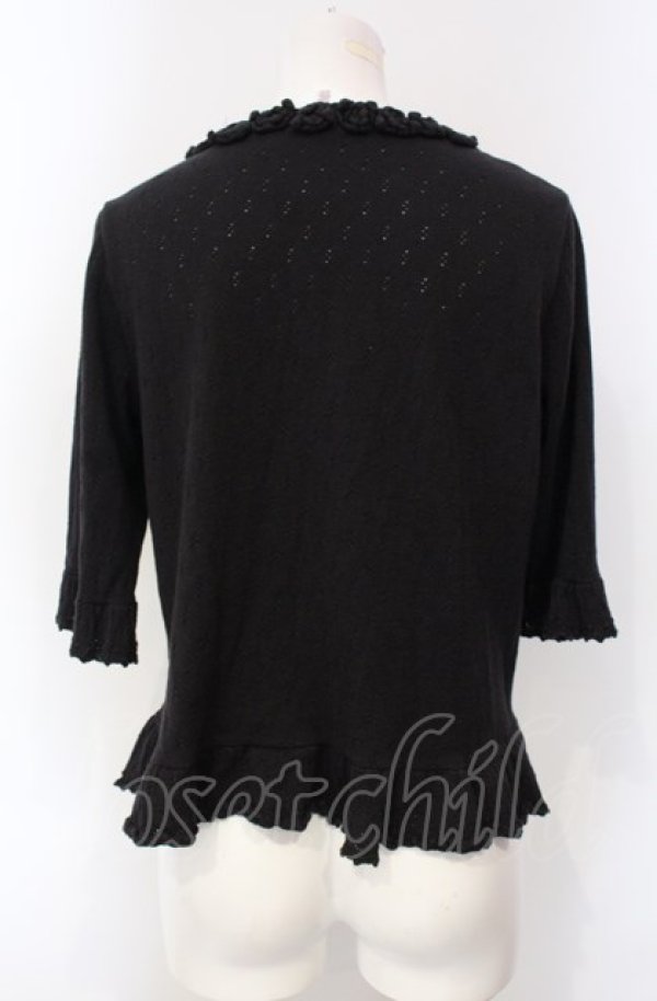 画像3: PINK HOUSE / ローズモチーフ半袖ボレロ  クロ O-25-07-28-039-LO-TO-IG-ZI (3)