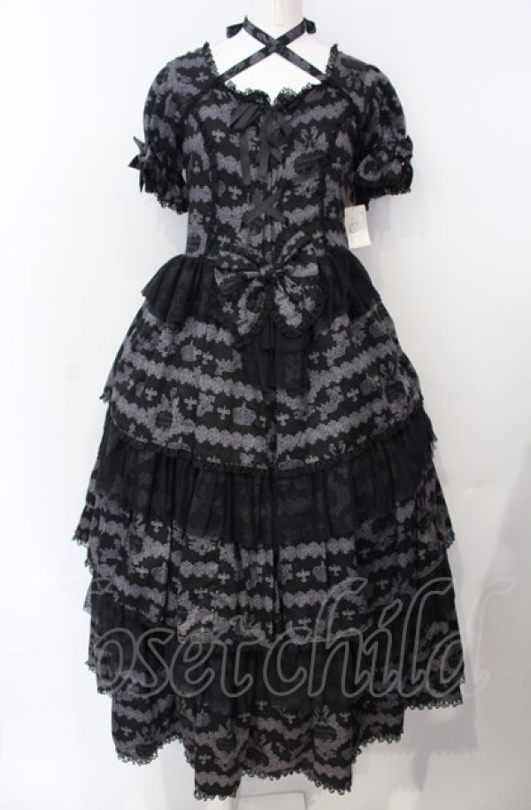 【PEKOです❗️】INGEBORG クロッカスのワンピース metamorphose / スワンボーダーロングワンピース クロ O-25-07