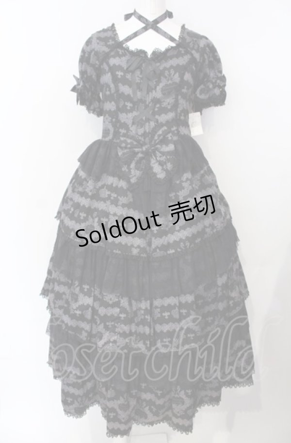 画像1: metamorphose / スワンボーダーロングワンピース  クロ O-25-07-28-007-ME-OP-IG-OS (1)