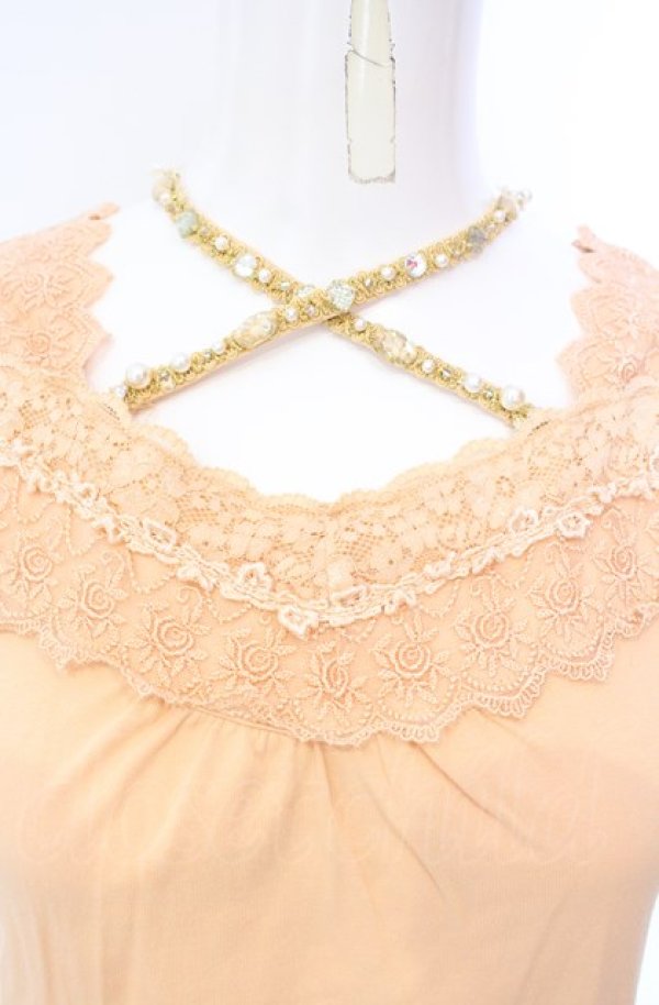 画像2: axes femme / ビジューホルター付きタンクトップ M オレンジ O-25-07-28-057-AX-TO-OW-ZT509 (2)